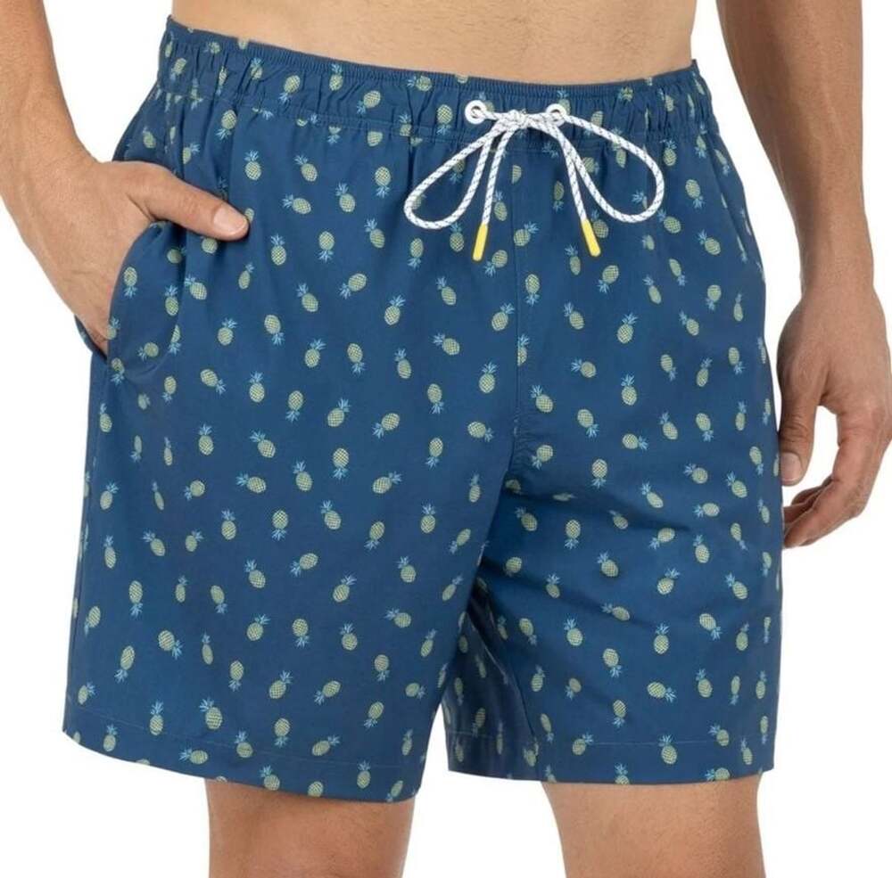 Bonobos Pineapple Swim Trunks 7” Blue Size L